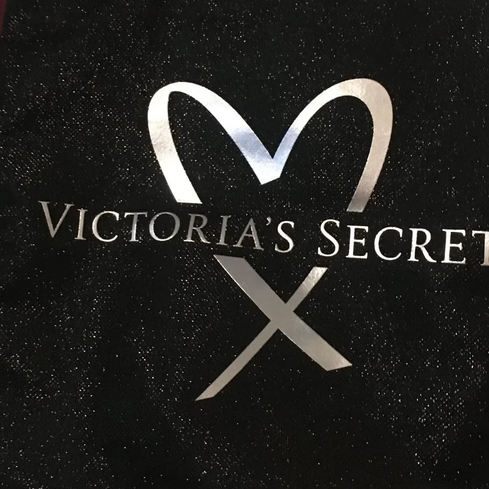 🖤🌺🌟VICTORIAS SECRET🌟🌺🖤BLACK And SILVER GLITTER GLAM Tote Bag🌟 - Picture 1 of 3